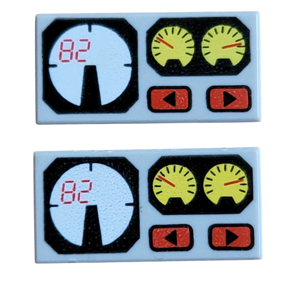 LEGO 1x2 Gauge Tile Light Gray Lot 2‎ Pc 3069px19 Replacement Parts Pieces Toys